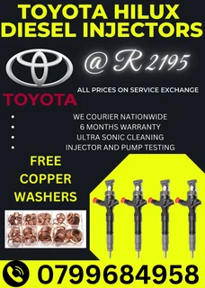 Toyota Hilux Diesel Injectors/ Free Copper Washers