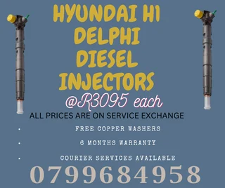 Hyundai H1 Delphi Diesel Injectors/ Free Copper Washers
