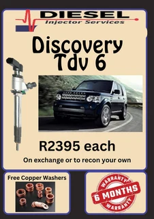 Discovery Tdv 6 Diesel Injectors/ Free Copper Washers