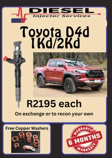 Toyota D4d 1kd/2kd Diesel Injectors/ Free Copper Washers