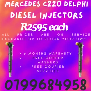 Mercedes C220 Delphi Diesel Injectors/ We Recon And Sell On Exchange