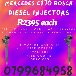 Mercedes C270 Bosch Diesel Injectors/ 6 Months Warranty