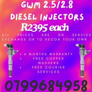 Gwm 2.5/2.8 Diesel Injectors/ Free Copper Washers