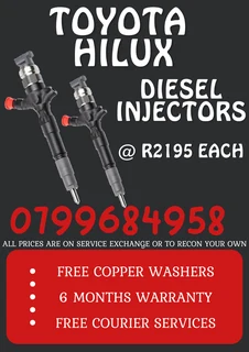Toyota Hilux Diesel Injectors/ We Recon And Sell On Exchange