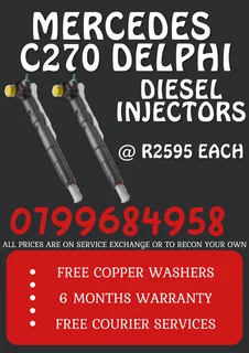 Mercedes C270 Delphi Diesel Injectors/ 6 Months Warranty