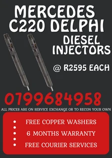 Mercedes C220 Delphi Diesel Injectors/ 6 Months Warranty
