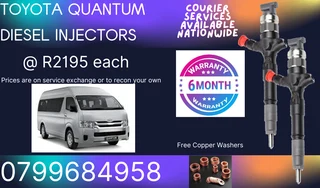 Toyota Quantum Diesel Injectors/ 6 Months Warranty