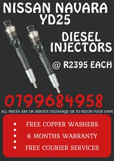 Nissan Navara Yd 25 Diesel Injectors/ 6 Months Warranty