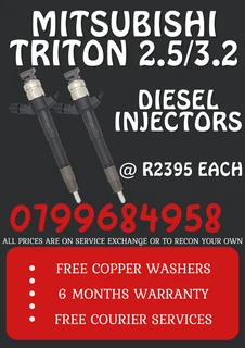 Mitsubishi Triton 2.5/3.2 Diesel Injectors/ 6 Months Warranty