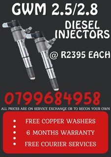 Gwm 2.5/2.8 Diesel Injectors/ Free Copper Washers