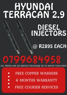 Hyundai Terracan 2.9 Diesel Injectors/ Free Copper Washers