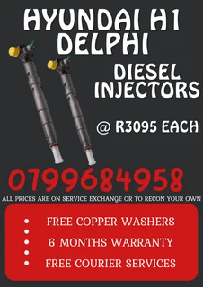 Hyundai H1 Delphi Diesel Injectors/ We Recon And Sell On Exchange