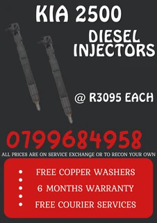 Kia 2500 Diesel Injectors/ Free Copper Washers
