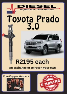 Toyota Prado 3.0 Diesel Injectors/ We Recon And Sell On Exchange