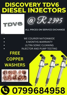 Discovery Tdv6 Diesel Injectors/ 6 Months Warranty