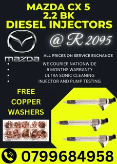 Mazda Cx5 2.2 Bk Diesel Injectors/ Free Copper Washers