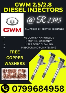 Gwm 2.5 2.8 Diesel Injectors/ We Recon And Sell On Excahnge