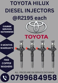 Toyota Hilux Diesel Injectors/ We Recon And Sell On Exchange