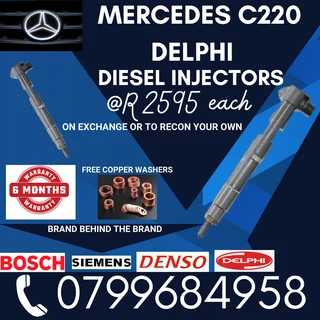Mercedes C220 Delphi Diesel Injectors/ Free Copper Washers