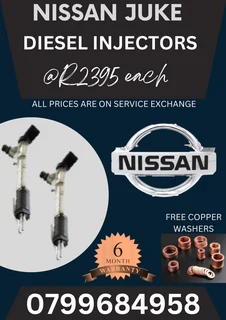 Nissan Juke Diesel Injectors/ 6 Months Warranty