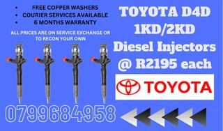 Toyoyta D4d 1kd/2kd Diesel Injectors/ Free Copper Washers