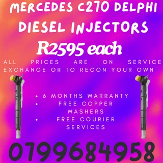 Mercedes C270 Delphi Diesel Injectors/ Free Copper Washers