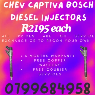 Chev Captiva Bosch Diesel Injectors/ 6 Months Warranty
