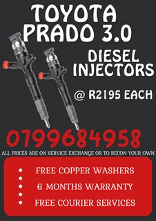 Toyota Prado 3.0 Diesel Injectors/ 6 Months Warranty