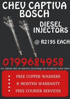 Chev Captiva Bosch Diesel Injectors/ We Recon And Sell On Exchange