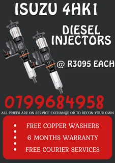 Isuzu 4hk1 Diesel Injectors/ 6 Months Warranty
