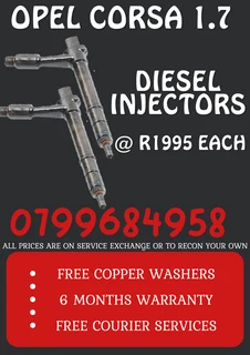 Opel Corsa 1.7 Diesel Injectors/ 6 Months Warranty