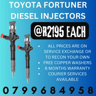 Toyota Fortuner Diesel Injectors/ Free Copper Washers