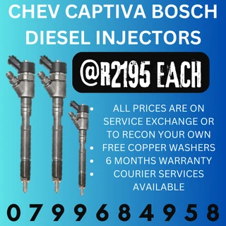 Chev Captiva Bosch Diesel Injectors/ Free Copper Washers