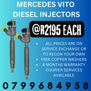 Mercedes Vito Diesel Injectors/ 6 Months Warranty
