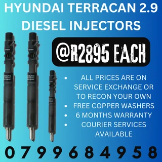 Hyundai Terracan 2.9 Diesel Injectors/ 6 Months Warranty