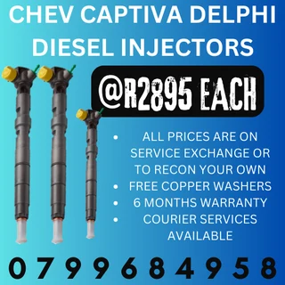 Chev Captiva Delphi Diesel Injectors/ 6 Months Warranty
