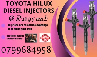 Toyota Hilux Diesel Injectors/ We Recon And Sell On Exchange