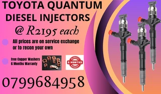 Toyota Quantum Diesel Injectors/ 6 Months Warranty