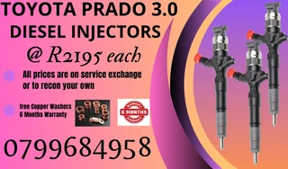 Toyota Prado 3.0 Diesel Injectors/ 6 Months Warranty