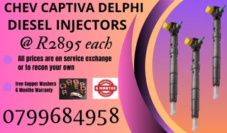 Chev Captiva Delphi Diesel Injectors/ Free Copper Washers