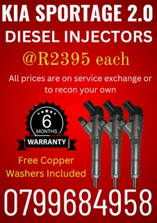 Kia Sportage 2.0 Diesel Injectors/ Free Copper Washers