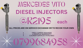 Mercedes Vito Diesel Injectors/ 6 Months Warranty