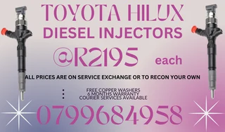Toyota Hilux Diesel Injectors/ We Recon And Sell On Exchange