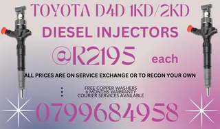 Toyota D4d 1kd/2kd Diesel Injectors/ 6 Months Warranty