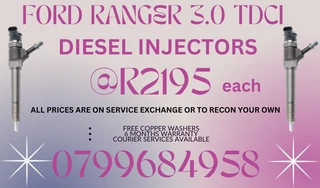 Ford Ranger 3.0 Tdci Diesel Injectors/ Free Copper Washers