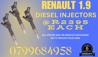 Renault 1.9 Diesel Injectors/ 6 Months Warranty