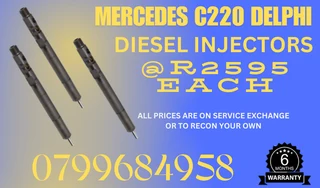 Mercedes C220 Delphi Diesel Injectors/ 6 Months Warranty