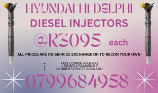 Hyundai H1 Delphi Diesel Injectors/ Free Copper Washers