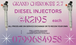 Grand Cherokee 2.7 Diesel Injectors/ 6 Months Warranty