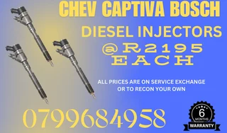 Chev Captiva Bosch Diesel Injectors/ 6 Months Warranty